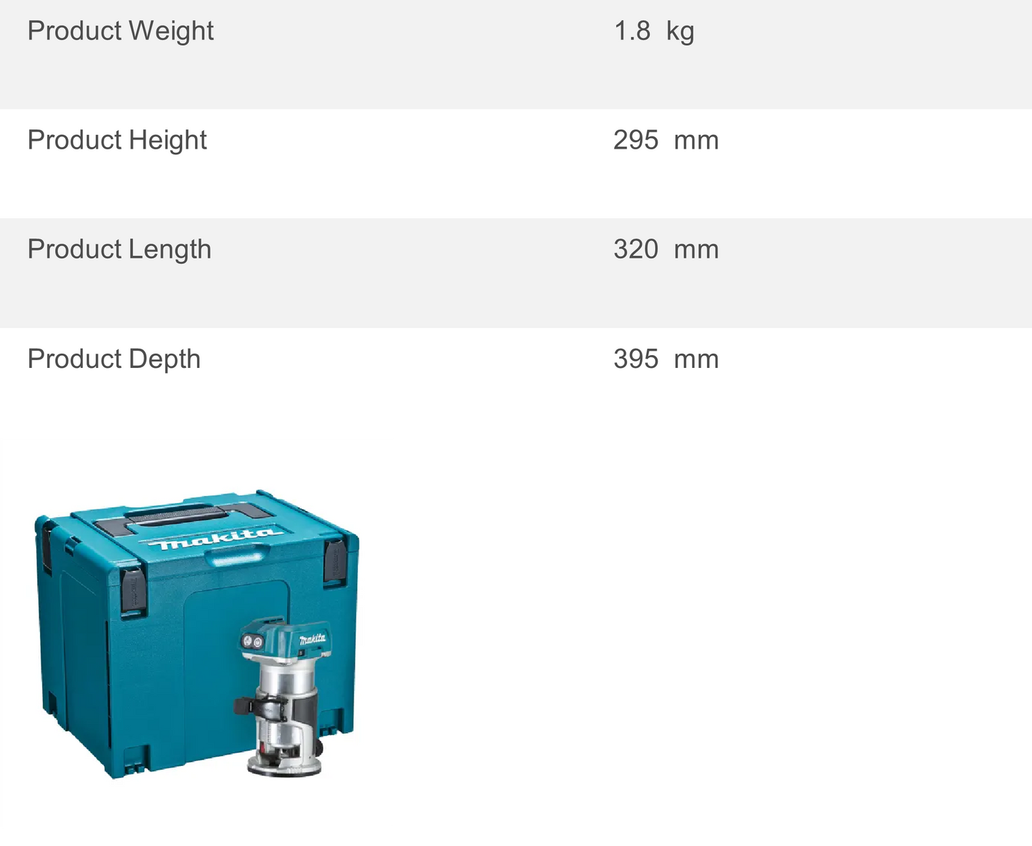 Makita DRT50ZJ LXT Li-ion Brushless Router/Trimmer 18V Bare Unit
